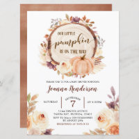 Fall Rustic Boho Woodland Pumpkin Baby Shower