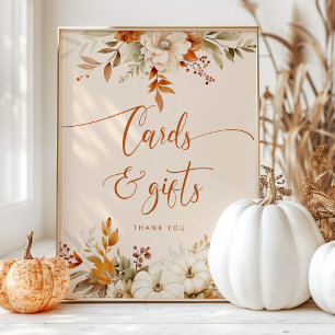 Fall rustic bridal hsower Cards and gifts Poster