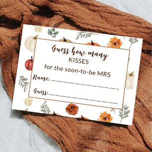 Fall Rustic Bridal Shower Date Game Enclosure Card