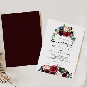 Fall Rustic Burgundy Calligraphy The Wedding Of Invitation