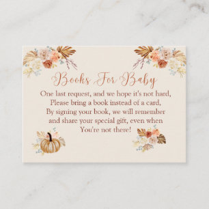 Fall Rustic Elegant Terracotta Books For Baby Enclosure Card