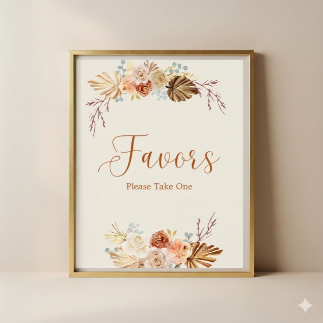 Fall Rustic Favors Please Take One Bridal Shower Poster (Creator Uploaded)
