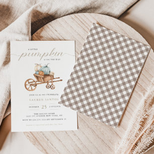 Fall Rustic - Little Pumpkin Baby Shower   Invitation