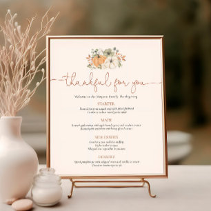 Fall Rustic Pumpkin Thanksgiving Menu