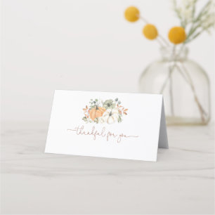 Fall Rustic Pumpkin Thanksgiving Place Card