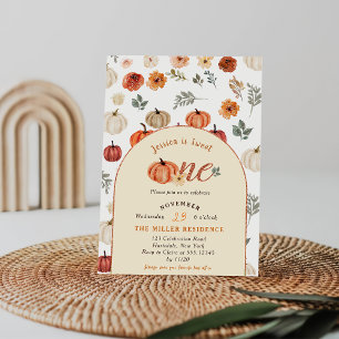 Fall Rustic  Sweet One BIrthay Party Invitation
