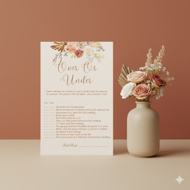 Fall Rustic Terracotta Over or Under Bridal Game (Creator Uploaded)