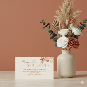Fall Rustic Terracotta Recipe For The Bride-to-Be  Enclosure Card