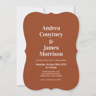 Fall Rustic Terracotta Wedding Invitation