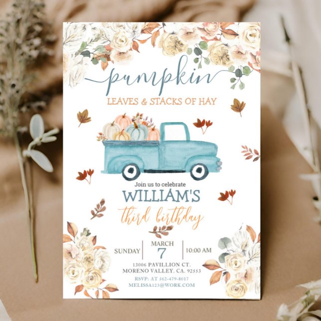 Fall Rustic truck first birthday Invitation (Creator Uploaded)