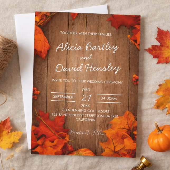 Fall Rustic Wedding Invitation (Creator Uploaded)