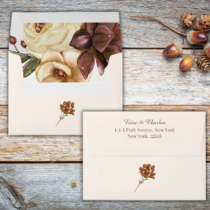Fall Rustic Wildflowers Wedding Envelope