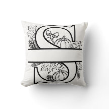 Fall S Monogram Throw Pillow