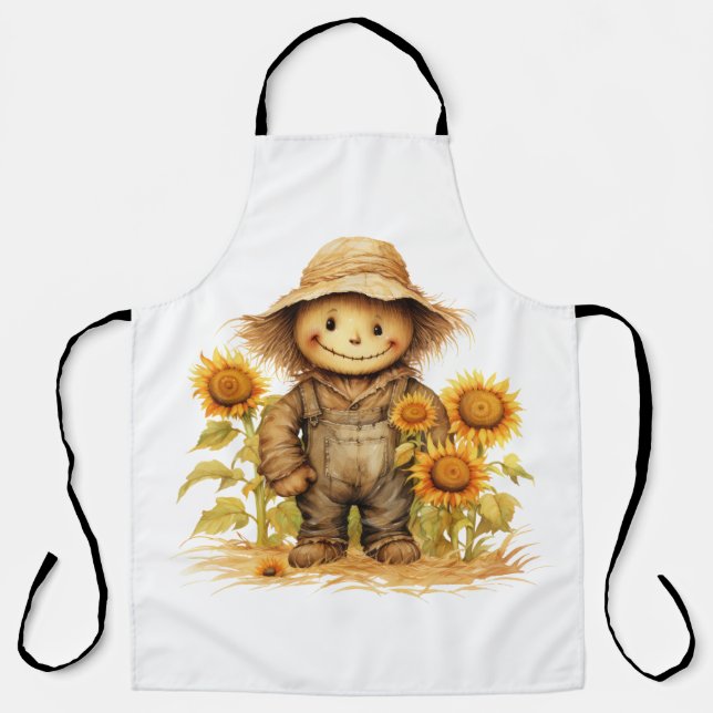 Fall Scarecrow and Sunflowers  Apron (Front)