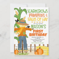 Fall Scarecrow Pumpkin Boy Birthday