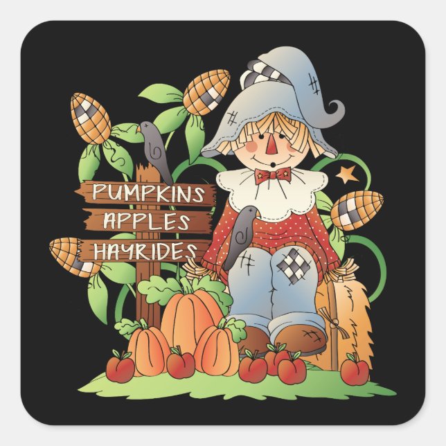 Fall Scarecrow Seasonal fun stickers (Front)