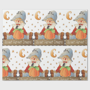 Fall Scarecrow Sweet Harvest Dreams Wrapping Paper