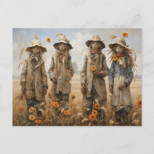 Fall Scarecrows Postcard