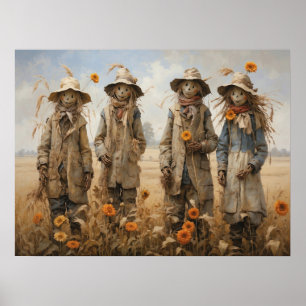 Fall Scarecrows Poster