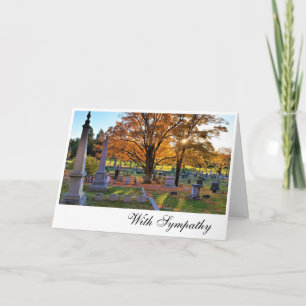 Fall Scene in Cemetery / Sugar Maple / Sympathy Card