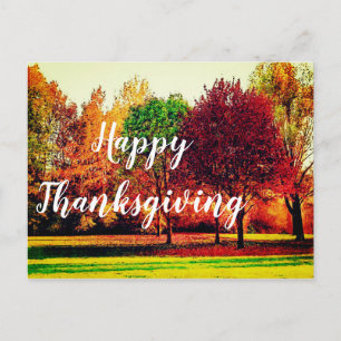 Fall Scene Thanksgiving Postcard