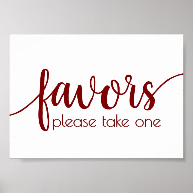 Fall Script | Autumn Burnt Orange Favour Table Sig Poster (Front)