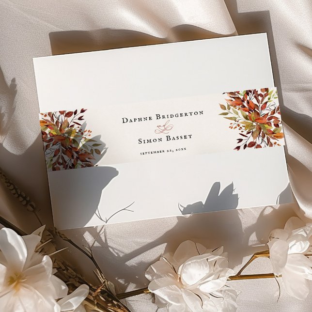 FALL Script Wedding Invitation Invitation Belly Band (Creator Uploaded)