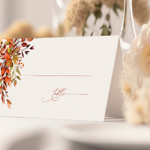 FALL Script Wedding Place Card Burnt Orange