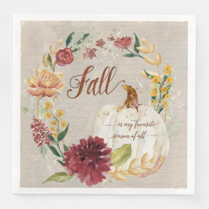 Fall Season Autumn Harvest Thanksgiving Pumpkin Napkin