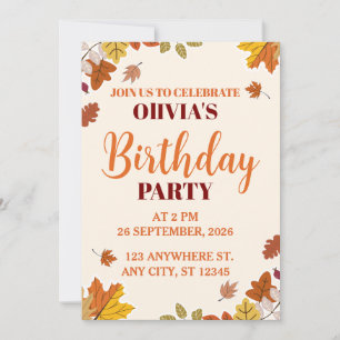 Fall Season Birthday Invitation