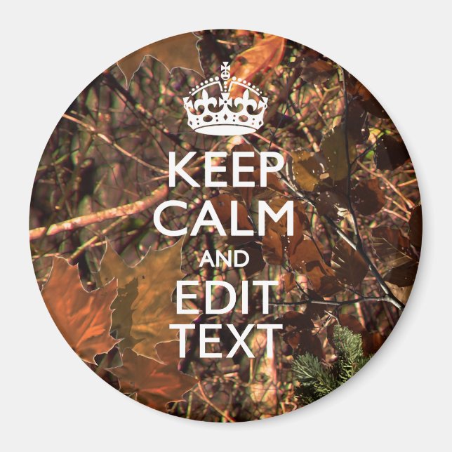 Fall Season Camouflage Keep Calm Your Text Magnet (Front)