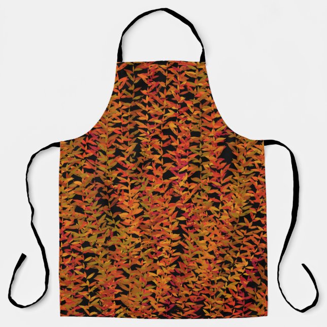 Fall Season Changing Colours Foliage Leaves Art Apron (Front)