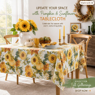 Fall Season Décor Pumpkin Pattern Tablecloth