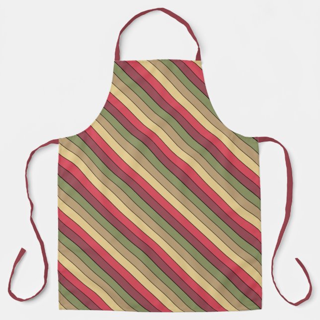 Fall Season Earth Tone Colours On Watercolor Paper Apron (Front)