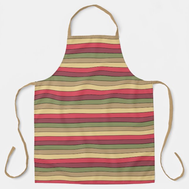 Fall Season Earth Tone Colours On Watercolor Paper Apron (Front)