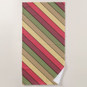 Fall Season Earth Tone Colours On Watercolor Paper Beach Towel