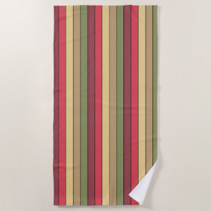 Fall Season Earth Tone Colours On Watercolor Paper Beach Towel