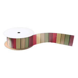 Fall Season Earth Tone Colours On Watercolor Paper Satin Ribbon