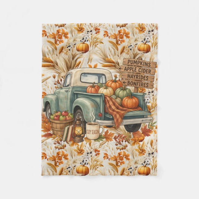 Fall Season  Fleece Blanket (Front)