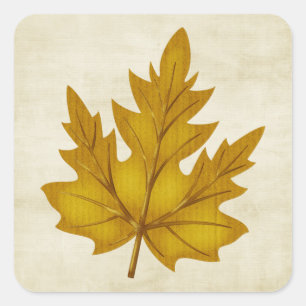 Fall Season Golden Leaf Customisable Sticker
