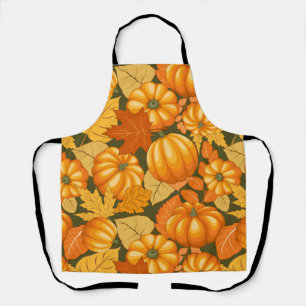 Fall Season Halloween Pumpkins Pattern Apron