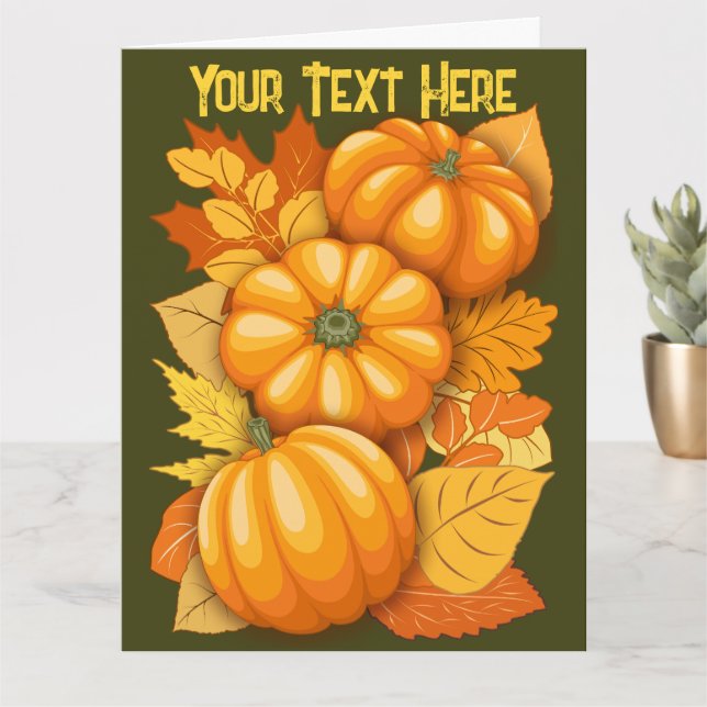 Fall Season Halloween Pumpkins Pattern Card (Small Plant)