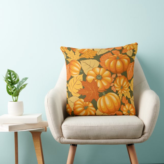 Fall Season Halloween Pumpkins Pattern Cushion (Chair)
