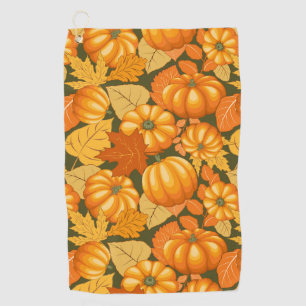 Fall Season Halloween Pumpkins Pattern Golf Towel