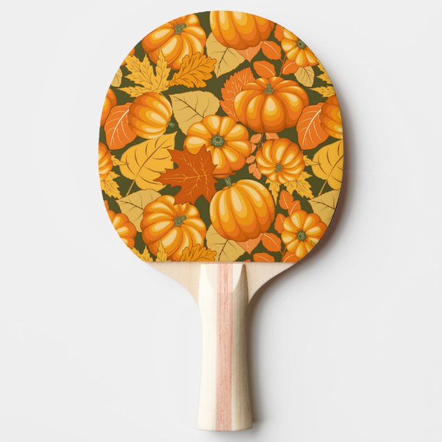 Fall Season Halloween Pumpkins Pattern Ping Pong Paddle (Front)