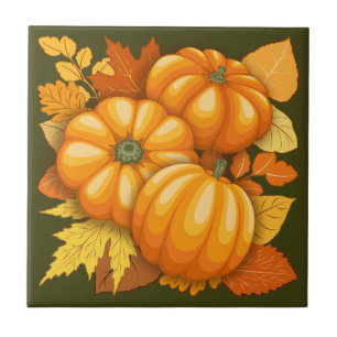Fall Season Halloween Pumpkins Pattern Tile