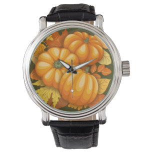 Fall Season Halloween Pumpkins Pattern Watch
