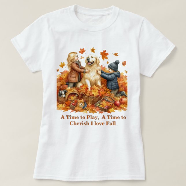  Fall Season Leaves  Love Fall  T-Shirt (Design Front)