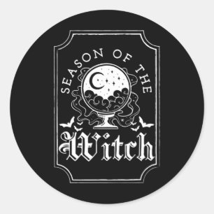 Fall Season Of The Witch Edgy Halloween Classic Round Sticker