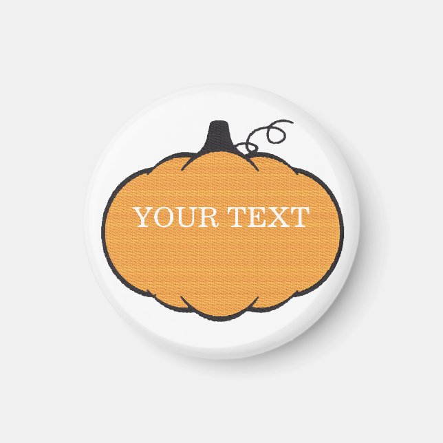 Fall Season Pumpkin Drawing Custom Text  Magnet (Front)